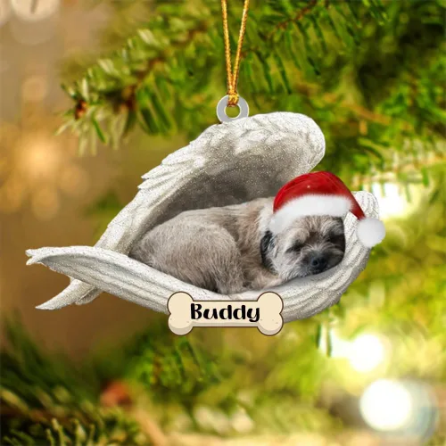 Vista 99 de Afghan Hounds - Adorno de Navidad con alas de ángel durmiente, recuerdo personalizado para perros 2024, adorno de forma acrílica, regalos
