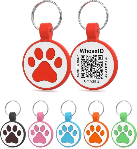 Vista 18 de Etiqueta para gatos con código QR, página de perfil en línea de mascota modificable, múltiples contactos de emergencia, silicona silenciosa, ligera