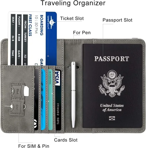 Vista 4 de Walnew RFID - Funda para pasaporte