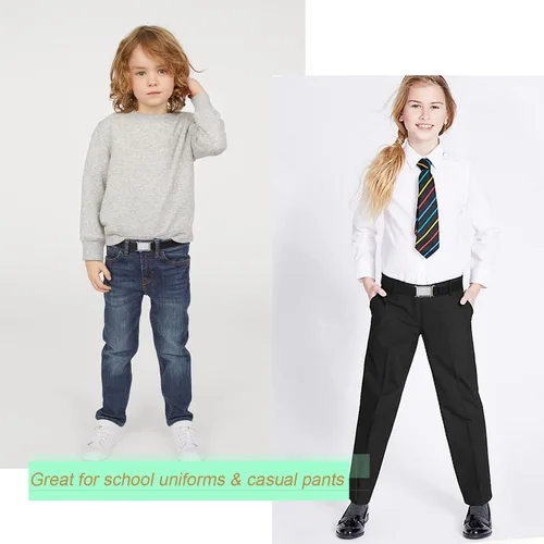 Vista 19 de JASGOOD Cinturón magnético ajustable para niños y niñas, cinturón elástico con hebilla magnética fácil para niñas de regreso a la escuela
