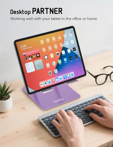 Vista 6 de Aoviho Soporte de tableta para escritorio,Soporte ajustable para tableta Aurora Bloom