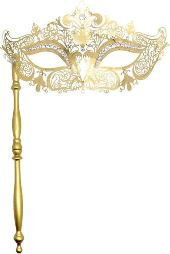 Vista 16 de Thmyo Máscara veneciana de fiesta de Mardi Gras de Halloween con palo de sujeción, máscara de mano con plumas de metal y diamantes de imitación