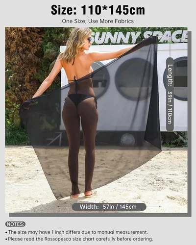 Vista 6 de Pareo de playa para mujer, de gasa, para cubrir el traje de baño