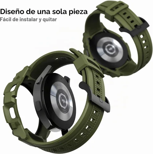 Vista 3 de Compatible con Galaxy Watch 5, Galaxy Watch 4 Band con funda de 1.732 pulgadas (1.732 in), correa protectora resistente de liberación rápida pulsera