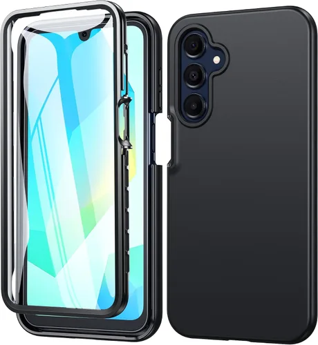 Vista 10 de FNTCASE Funda para Samsung Galaxy A15-5G: Funda para teléfono con protector de pantalla incorporado Funda protectora de silicona para teléfono