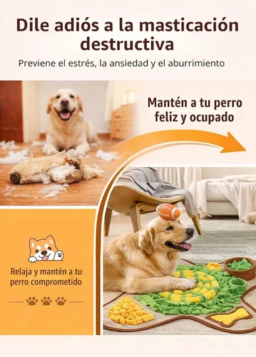 Vista 2 de HOPET Tapete de olfateo para perros de raza grande, 28.3''x28.3'' tapete interactivo tipo rompecabezas para comida de perros, fácil de limpiar