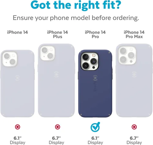 Vista 2 de Speck Funda transparente para iPhone 14 Pro - Protección contra caídas, funda delgada de doble capa resistente a arañazos para iPhone 14 Pro de 6.1