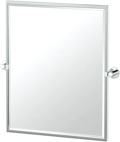 Vista 13 de Gatco 4689SM - Espejo rectangular sin marco de 24 pulgadas, cromado/montado en la pared, biselado sin marco, espejo de tocador de baño con soportes