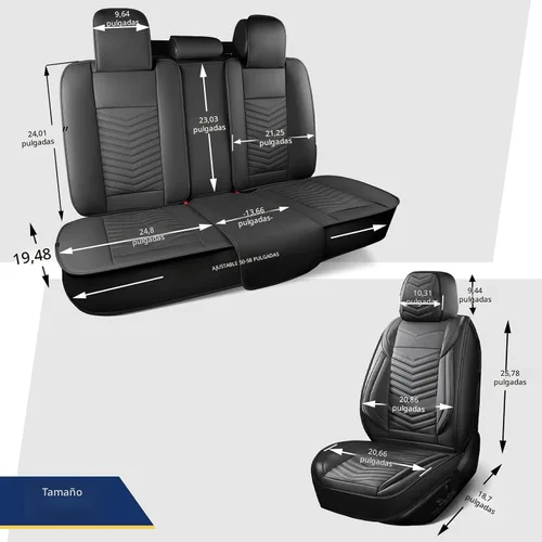 Vista 5 de HChengkikz - Fundas de asiento de automóvil, transpirables e impermeables de piel sintética para automóviles, funda de asiento universal