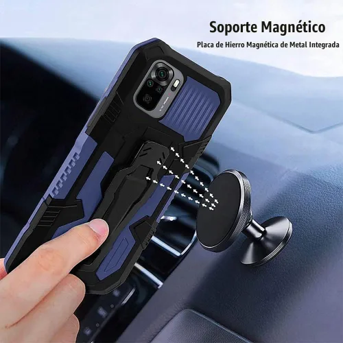 Vista 3 de Funda para Xiaomi Redmi Note 10 4G/Redmi Note 10S con [Paquete de 2] Protector de pantalla de vidrio templado, funda híbrida resistente de doble