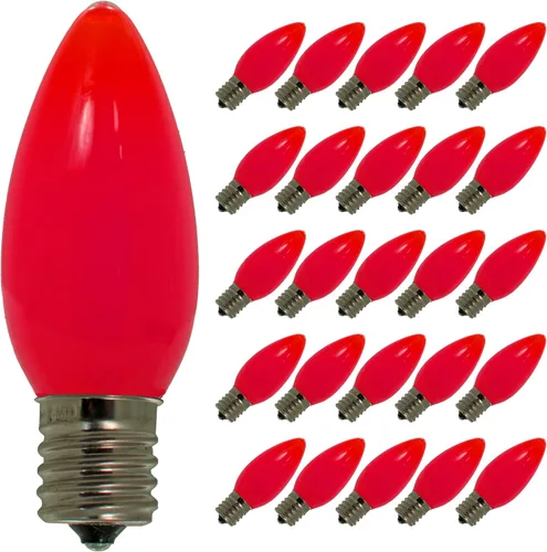 Vista 10 de EST. LEE DISPLAY L D 1902 Bombillas LED de Navidad C7 C9 estilo candelabro estable caja de repuesto de 25 (C7, azul sólido)