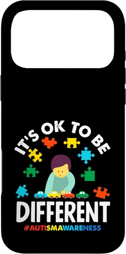 Vista 22 de Ok to Be Different Autism Awareness Puzzle Piece Ribbon Case para iPhone 17