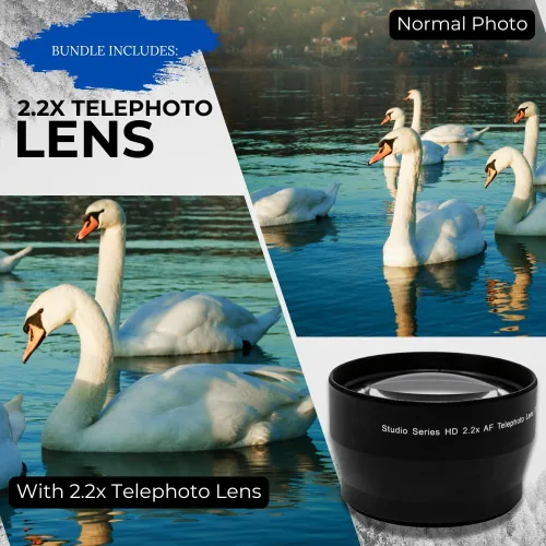 Vista 7 de Cámara Canon EOS 4000D / Rebel T100 Cámara digital SLR con lente Canon EF-S 18-55 mm f/3.5-5.6, 3 lentes DSLR kit con paquete completo