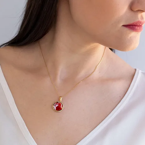 Vista 7 de Collar de piedras preciosas chapado en oro de 14 quilates para mujer, collares de oro de 14 quilates para mujer, oro sobre plata esterlina 925