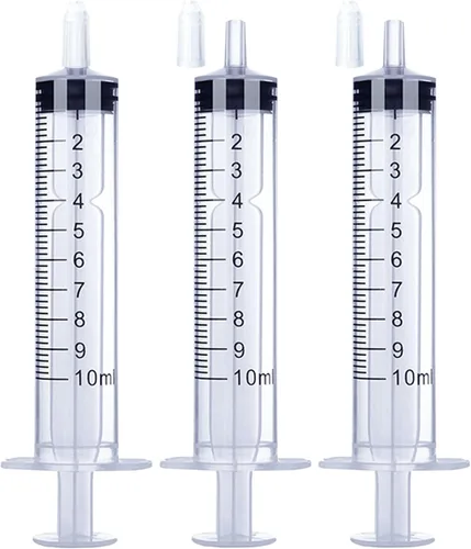Vista 21 de Jeringa de 1 ml para líquido, oral, laboratorios científicos, medición, dispensación, con tapa - Paquete de 3 jeringas de 1 ml