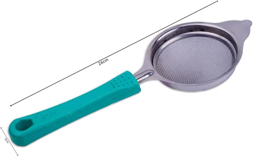 Vista 4 de Coladores de malla fina de acero inoxidable para cocina, colador con asa, tamices de metal para alimentos, arroz, aceite, fideos, frutas, verduras
