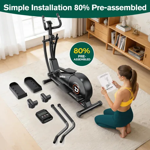 Vista 7 de pooboo Elliptical Exercise Machine,Elliptical Machine for Home with Hyper-Quiet Magnetic Driving System&LCD Monitor, Elliptical Trainers with