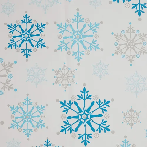 Vista 6 de Creative Converting Mantel de plástico con estampado completo, 54 x 102 ", remolinos de copo de nieve