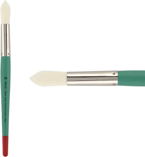 Vista 10 de Creative Mark Art Supplies - Pincel de pintura de filamento sintético para murales grandes, color blanco - Filbert #30 - Suministros para artistas