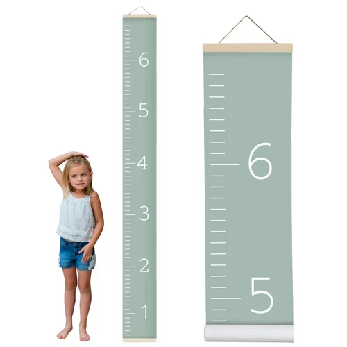 Vista 12 de Morxy Tabla de Crecimiento de Lona para Niños - Decoración de Pared Unisex para Habitación de Niños - Tabla de Medición de Altura - Cinta de Pared