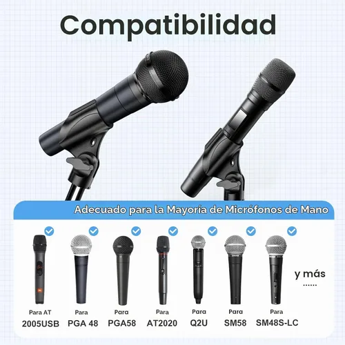 Vista 4 de Paquete de 2 clips universales para micrófono, adaptador de 5/8" a