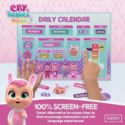Vista 5 de Cry Baby My First - Calendario magnético para niños, aprendizaje atractivo, horario reutilizable y divertido gráfico de tareas, rutina diaria