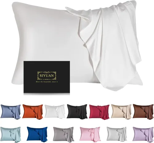 Vista 15 de Funda de almohada de seda de morera para cabello y piel - Funda de almohada de seda refrescante con cremallera oculta, de doble lado, suave
