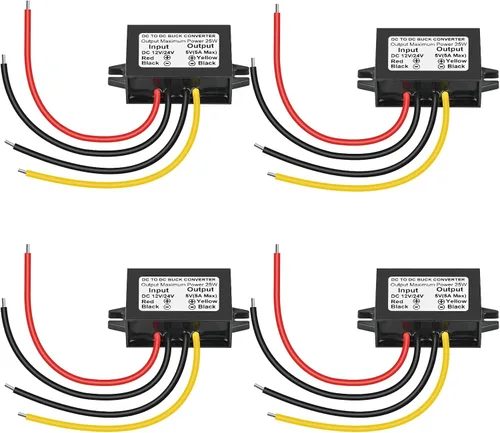 Vista 9 de Convertidor reductor de voltaje CC de 12 V/24 V a 5 V 5 A 25 W, módulo de potencia regulado para cámara de vigilancia de vehículos automáticos