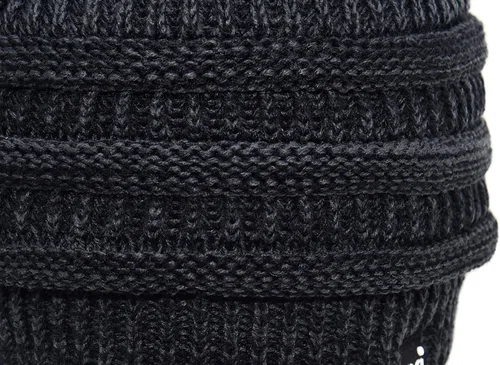 Vista 23 de C.C Winter Oversized Beanie Hat with Fuzzy Lining – Thick Knit Thermal Beanie for Cold Weather, Soft Warm Fleece Lined Cap