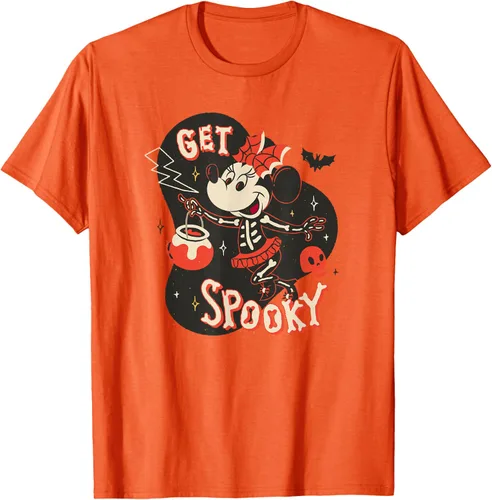 Vista 69 de Disney Disfraz de esqueleto de Minnie Mouse para Halloween, camiseta espeluznante Negro