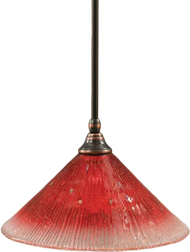 Vista 98 de Toltec Lighting Tallo Colgado Mini colgante, acabado de cobre negro, 3.5" cuadrado humo burbuja vidrio