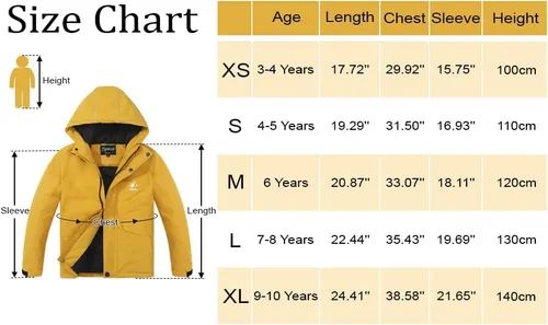 Vista 7 de Spmor Chaqueta de esquí impermeable con capucha para niños y niñas, abrigo de snowboard resistente al viento para la nieve