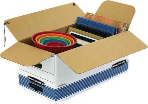 Vista 2 de Bankers Box StorFile Cajas, Carta, 500 Lb, 12"x24"x10," 12CT, color blanco, se vende como 1 caja de cartón, Fel 00704