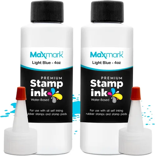Vista 22 de MaxMark Premium - Tinta de recarga con punta de control en botella para sellos autoentintados, color negro - 1 onza