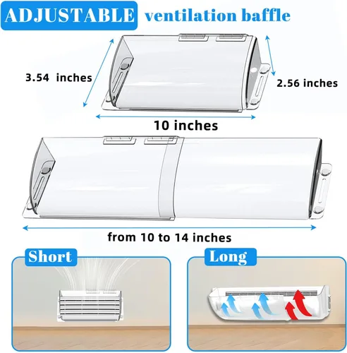Vista 4 de Deflector de ventilación ajustable – 10 a 14 pulgadas – Cubiertas magnéticas de ventilación de piso para CA, pared, registro de techo con fuerte