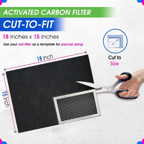 Vista 3 de Filtro de repuesto para microondas cortado a medida, filtro de carbón activado de 18 x 15 pulgadas para Samsung GE, LG, Frigidaire, Whirlpool y más