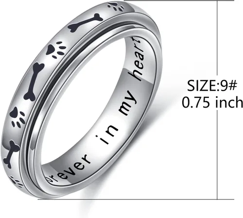 Vista 7 de Anillos giratorios para la ansiedad, plata esterlina S925 Fidget Ansiedad Preocupación Alivio del aburrimiento TDAH Autismo Anillos