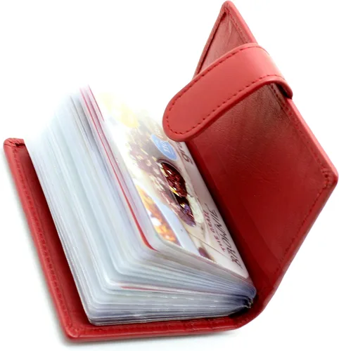 Vista 4 de STARHIDE Soft Genuine Leather Compact Credit Debit Card Holder Case with Removable Plastic Sleeves 210