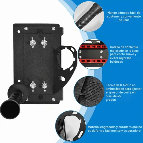 Vista 7 de Herramienta de biselado de azulejos de 45°, soporte para amoladora angular, piedra de cerámica para azulejos de corte de 45 grados, accesorio
