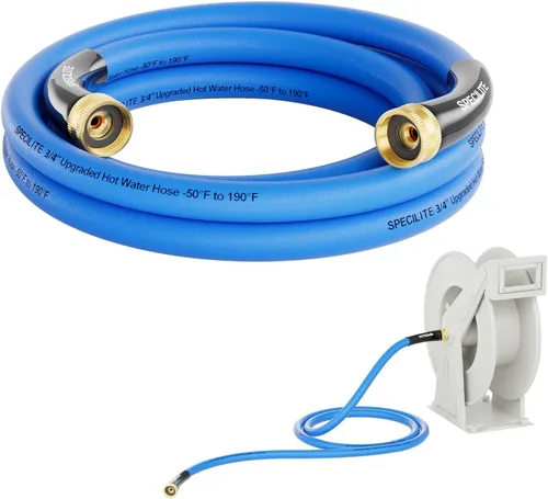 Vista 24 de SPECILITE Manguera de agua de jardín caliente/fría de 5 pies x 1 pulgada, -50 ℉ a 190 ℉, resistente, flexible, explosión de 605 psi, ligera, tubo