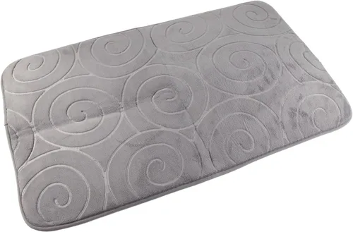 Vista 9 de Juego de 3 tapetes de baño, tapetes con relieve para tapa de inodoro, tapete antideslizante absorbente lateral para baño, baño (gris)