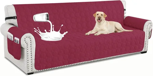 Vista 12 de XINEAGE - Funda 100% impermeable para silla y sofá para mascotas, funda antideslizante para sofá lavable, funda para silla con 1 cojín, protector