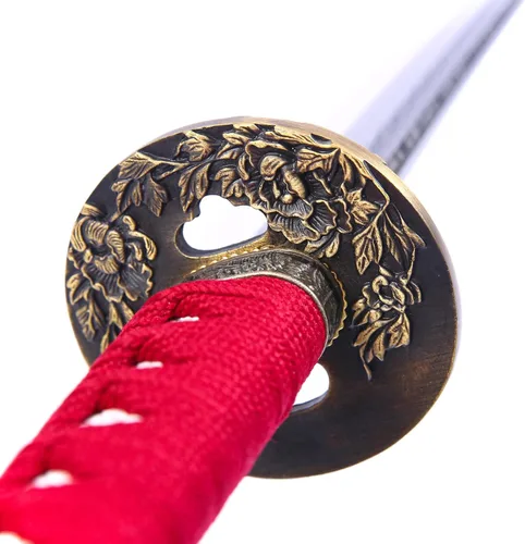 Vista 2 de Espada samurái japonesa funcional forjada a mano de la hoja de Katana, metal real 41 pulgadas de espiga completa