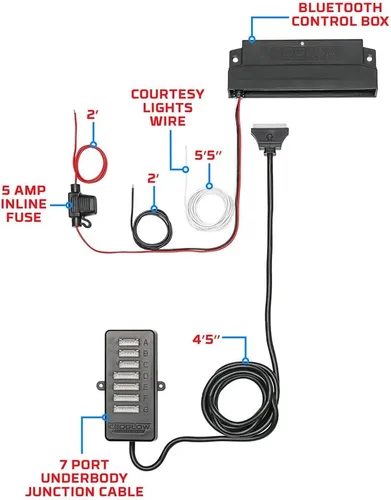 Vista 8 de LEDGlow, 4 unidades. Kit de iluminación LED para carrocería de autos, millones de colores SMD, con control para celular mediante Bluetooth