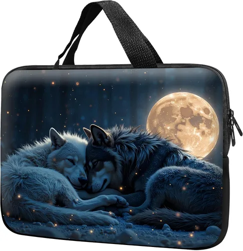 Vista 17 de Funda para laptop con asa de 10 pulgadas, impermeable, diseño de onda, compatible con MacBook Air, Pro, HP, Dell, Lenovo, ASUS