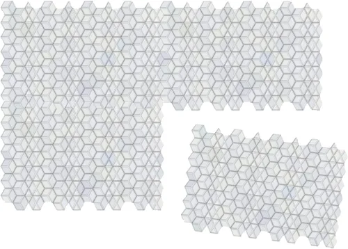 Vista 5 de Retro-Art Paneles de pared 3D, paquete de 6, mosaico antiniebla en azul blanco, PVC, 38 x 25.4 pulgadas, cubre 40.22 pies cuadrados, 315TF