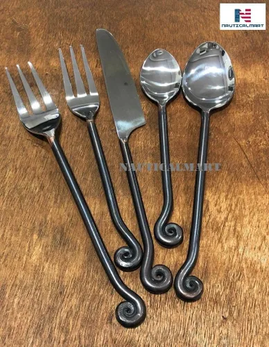 Vista 6 de Treble Clef Flatware Collection - Juego de cubiertos de acero inoxidable, cubiertos de acero inoxidable, para uso en el hogar, restaurante