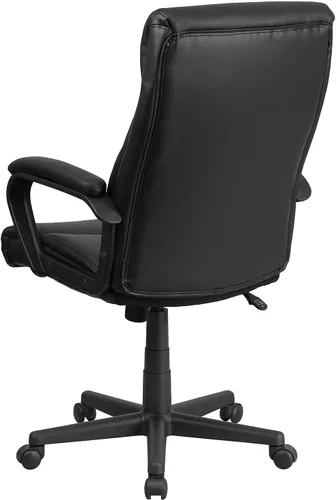 Vista 6 de Flash Furniture Raya - Silla de oficina giratoria ejecutiva de LeatherSoft con respaldo alto y brazos de malla ligera