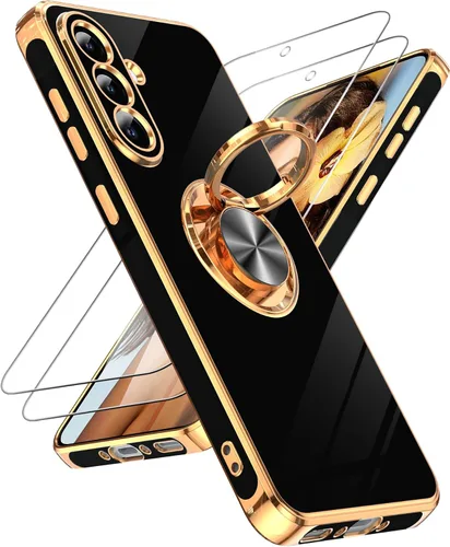 Vista 100 de LeYi Funda para iPhone XR: con Protector de Pantalla de Vidrio Templado [Paquete de 2] Soporte de Anillo Giratorio de 360°, Soporte Magnético