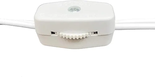 Vista 3 de Creative Hobbies cordón para lámpara con interruptor rotativo, enchufe, extremos rallados listos para cablear, de 6 pies, blanco